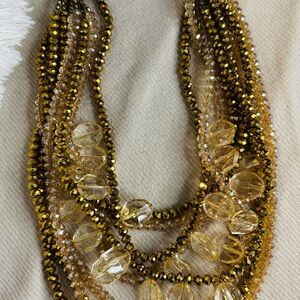 Sassy Jones Malia Gold and Brown Multi-Strand Necklace